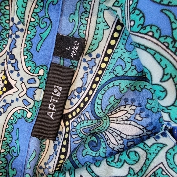 Apt. 9 Bold Retro style Printed Colorful Button front Top Size Large - Picture 13 of 16